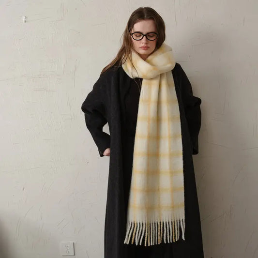 Dune Accessories | Soft Plaid Scarf, Gold