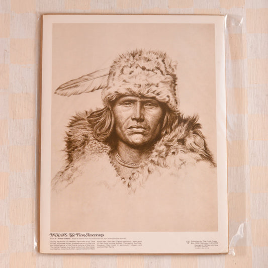 Vintage The First Americans Art Print, Prairie Indians