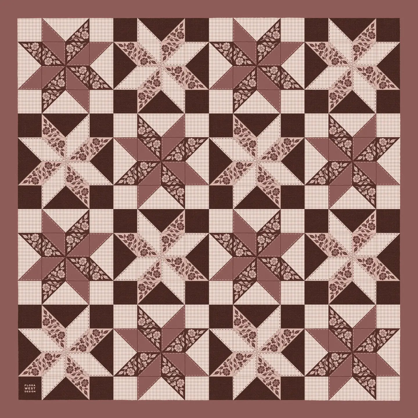 Flora West Design | 100% Silk Bandana-Patchwork Quilt