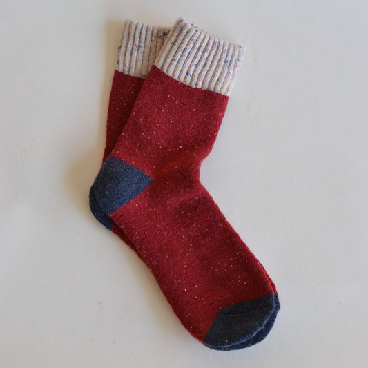 Camilla Socks | Beige and Red