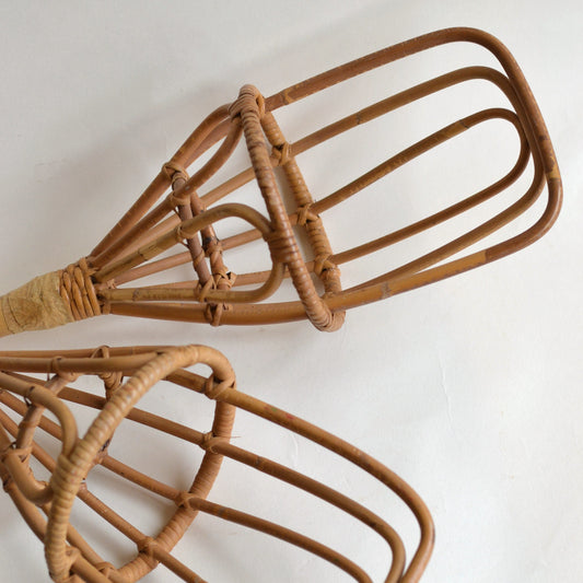 Vintage Rattan Scoop Ball Set