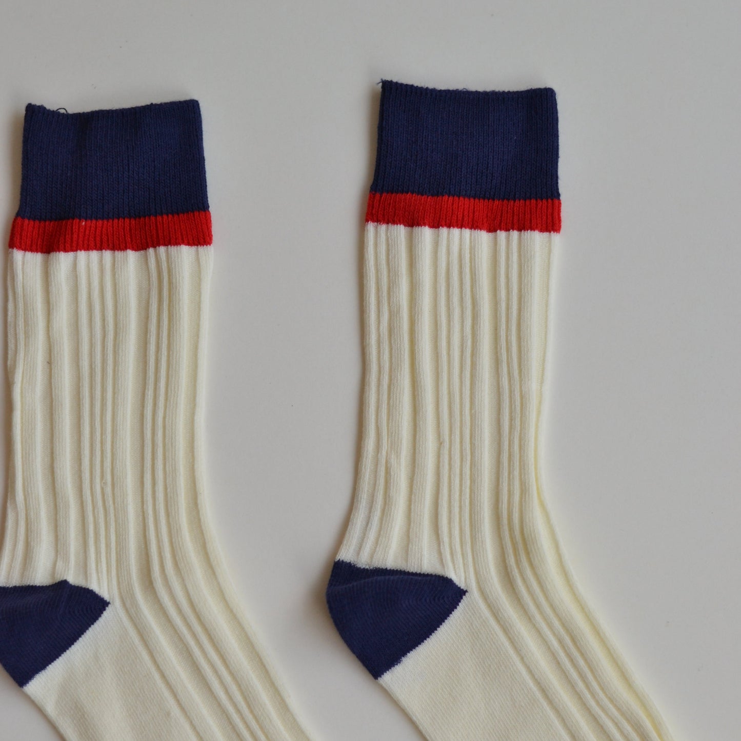 Winter Socks | Color Block Ribbed Socks, Cream