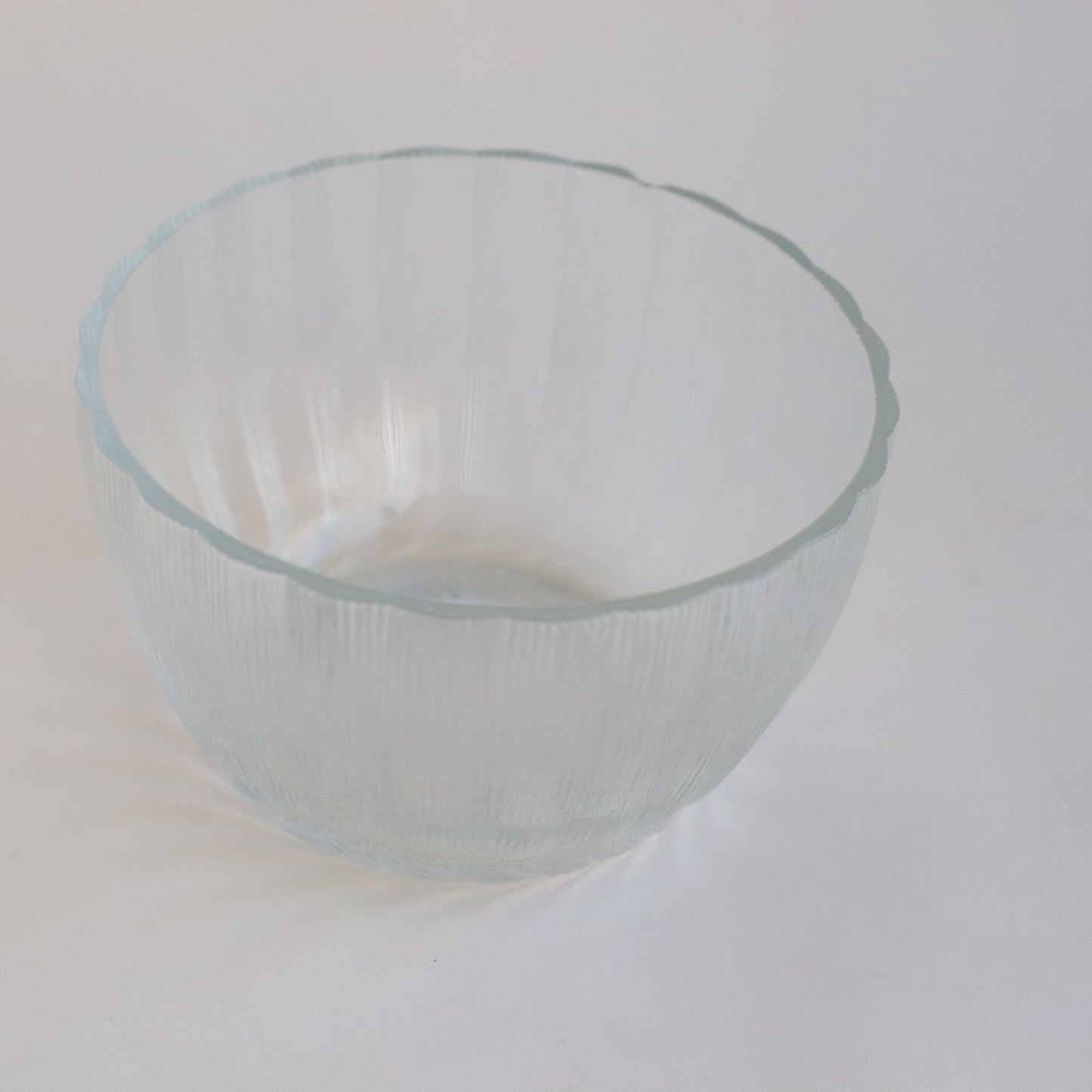 Ribbed Clear Glass Snack Bowl