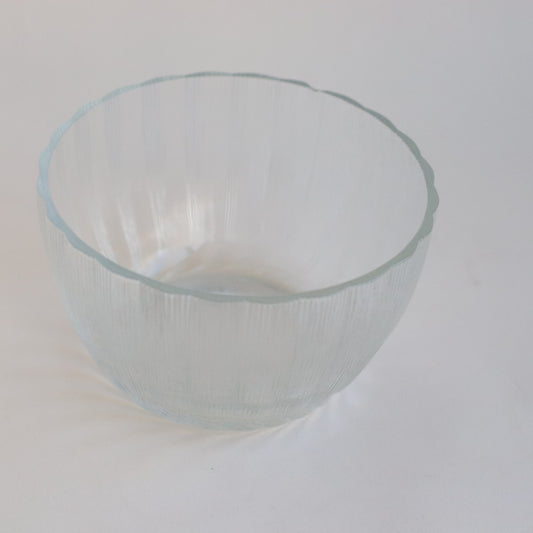 Ribbed Clear Glass Snack Bowl