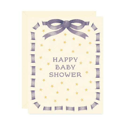 Wallflower Paper & Party | Ribbon Baby Shower Card