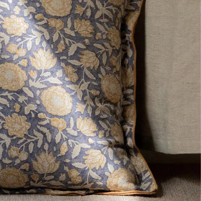 Dune Pillows | Block Print Riva Linen Pillow, 16"