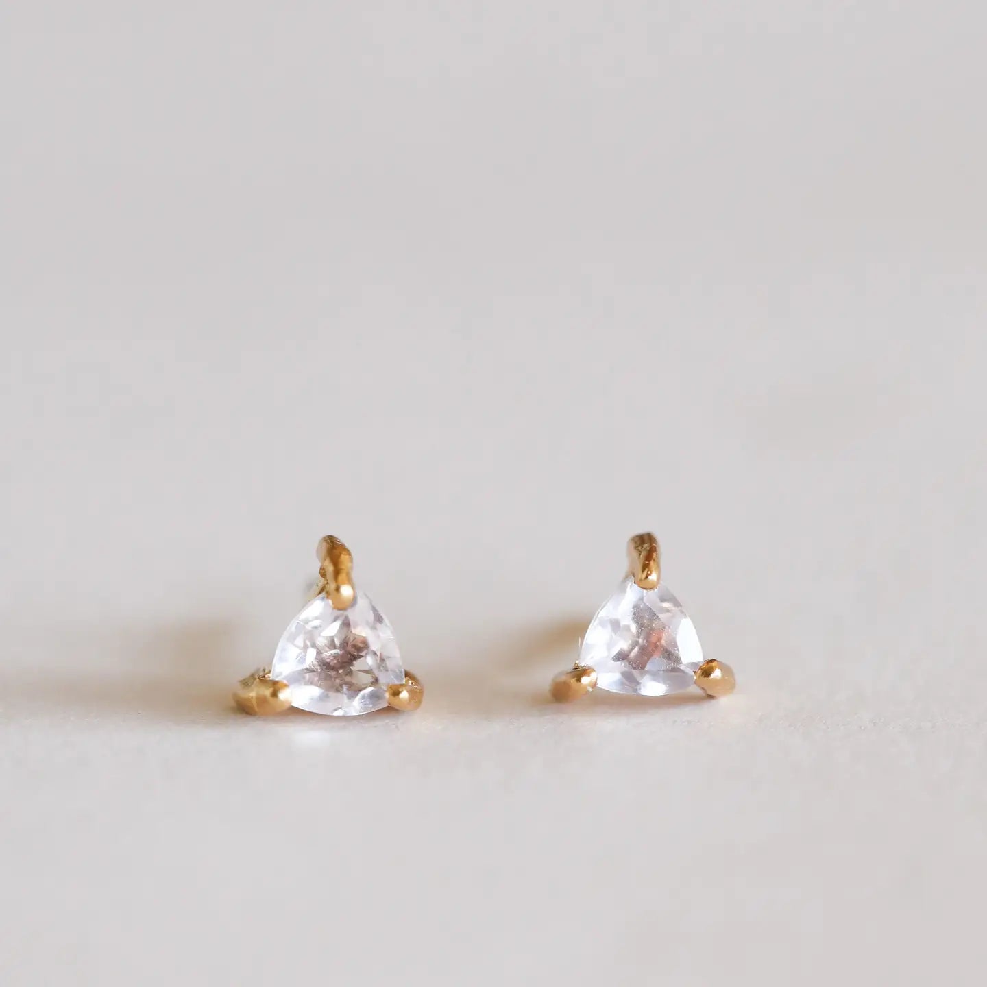 Jax Kelly |  Mini Energy Gem, Rose Quartz, Gold Earrings