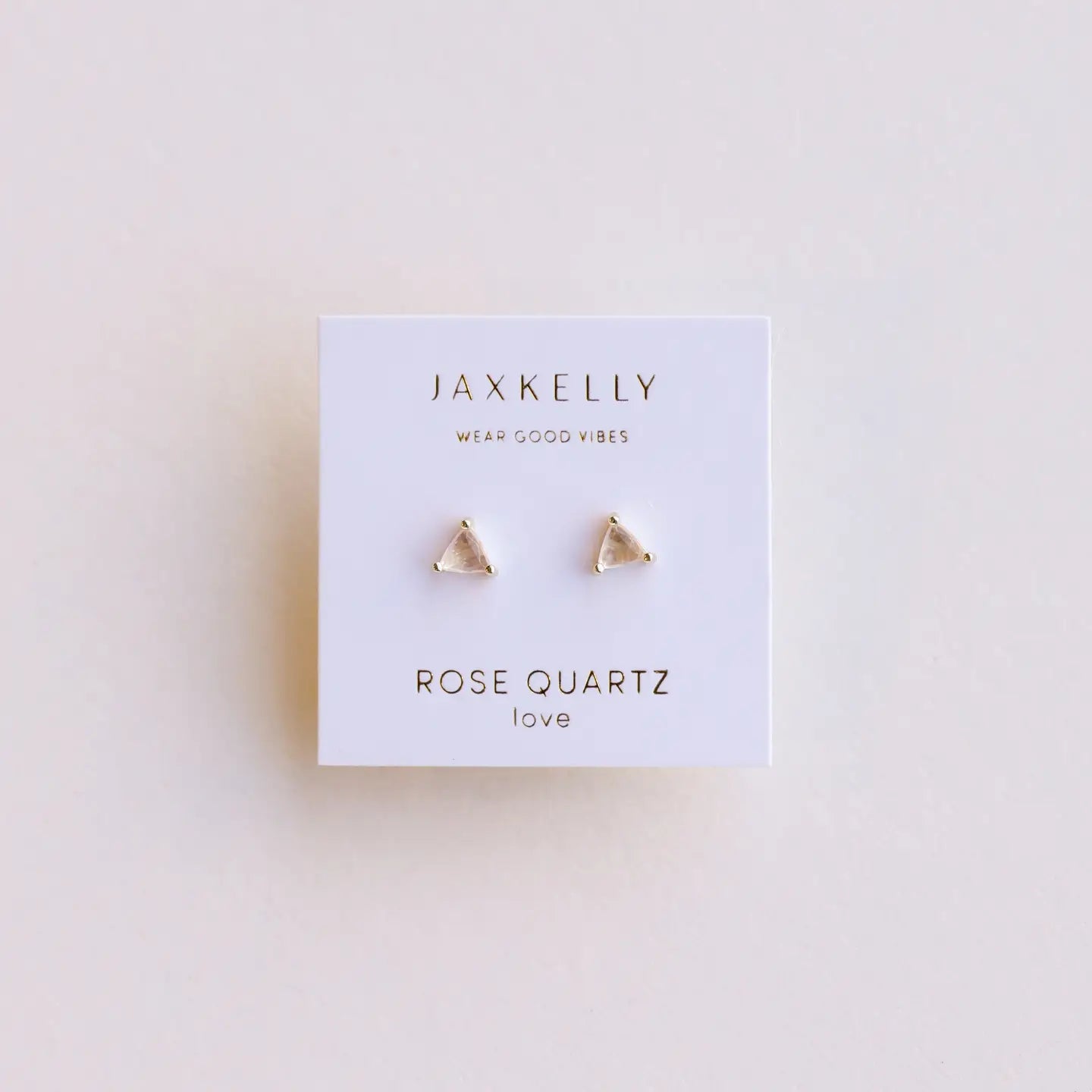 Jax Kelly |  Mini Energy Gem, Rose Quartz, Gold Earrings