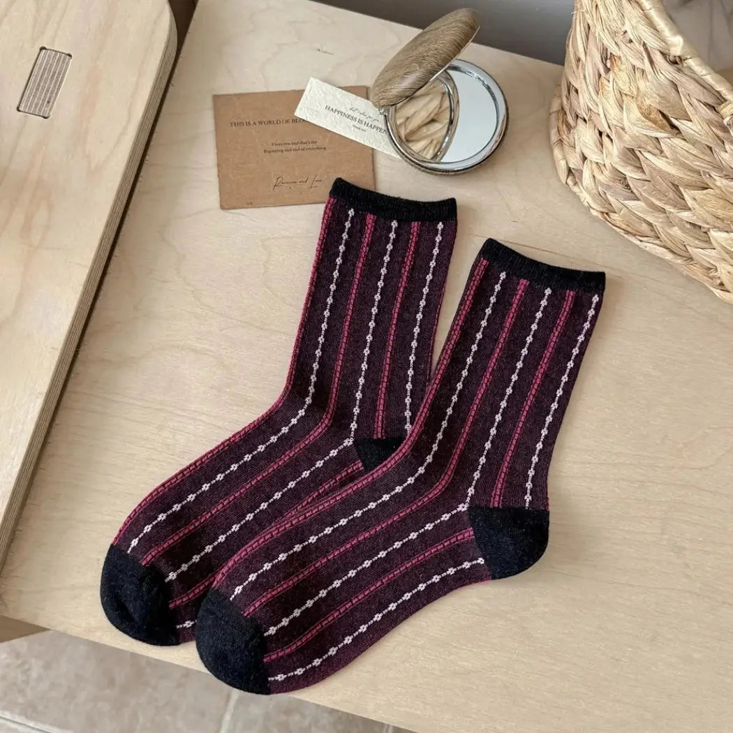 Dune Socks | Narrow Contrast Stripe Socks, Assorted Colors