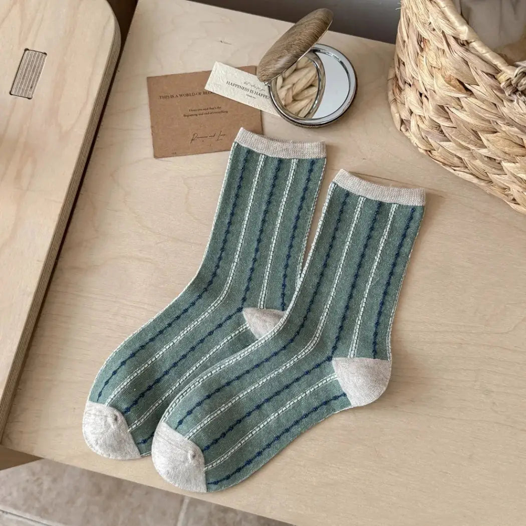 Dune Socks | Narrow Contrast Stripe Socks, Assorted Colors