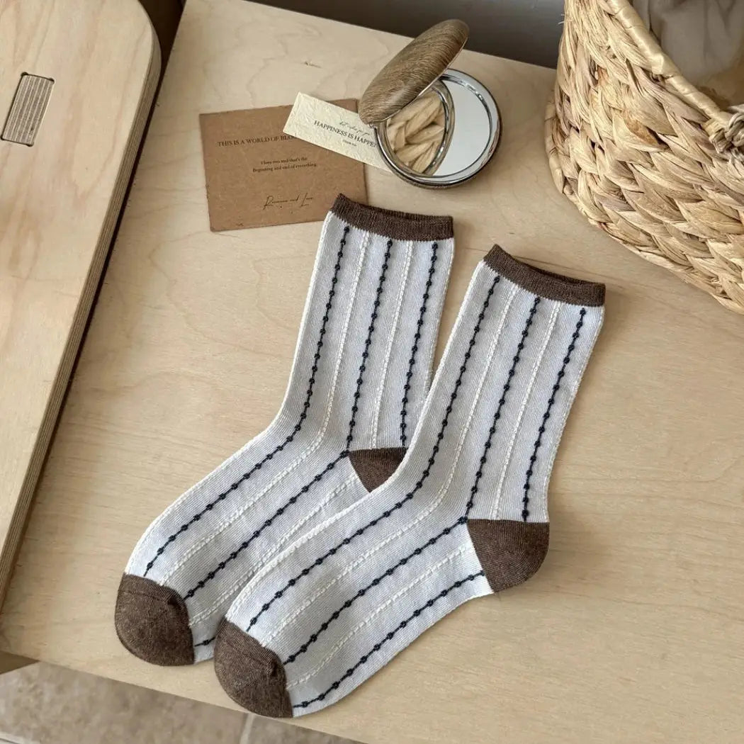 Dune Socks | Narrow Contrast Stripe Socks, Assorted Colors