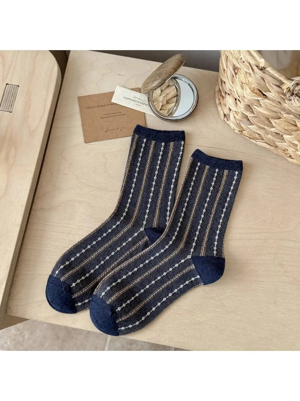 Dune Socks | Narrow Contrast Stripe Socks, Assorted Colors