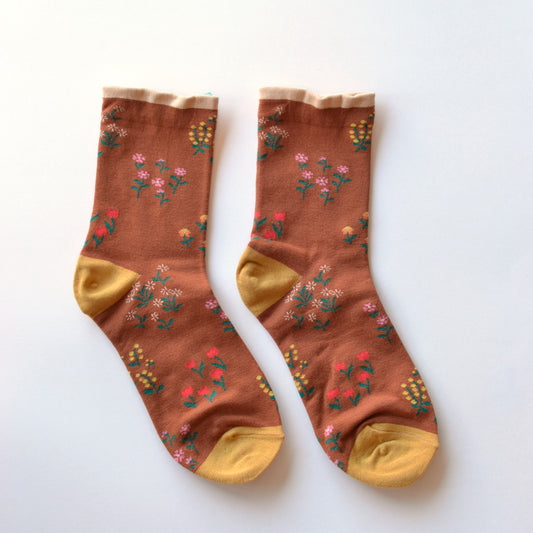Tiepology | Rust Floral Socks
