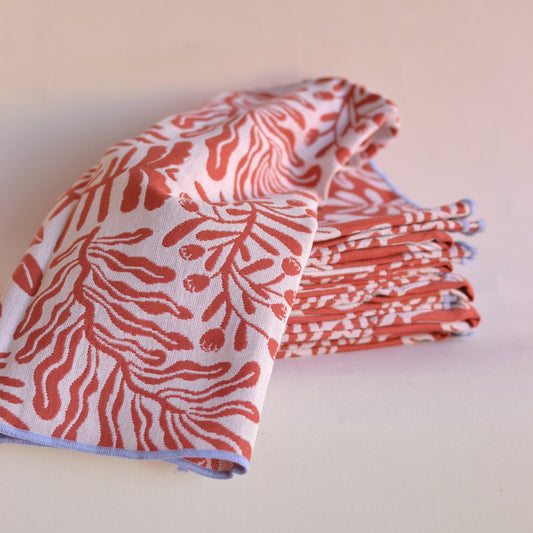 Danica Studio |  Cotton Jacquard  Dishtowel, Salmon