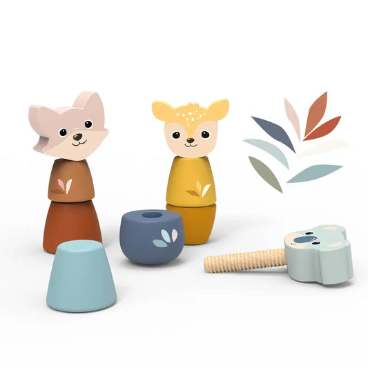 Speedy Monkey | Wood Animal Screw Toy Set