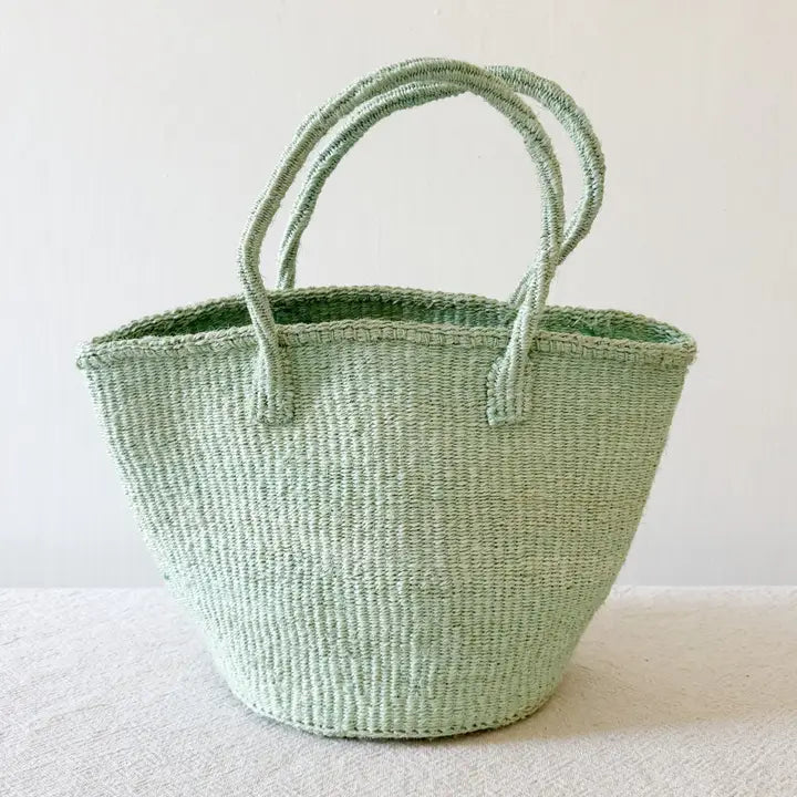 Amsha | Medium Sisal Tote, Seafoam