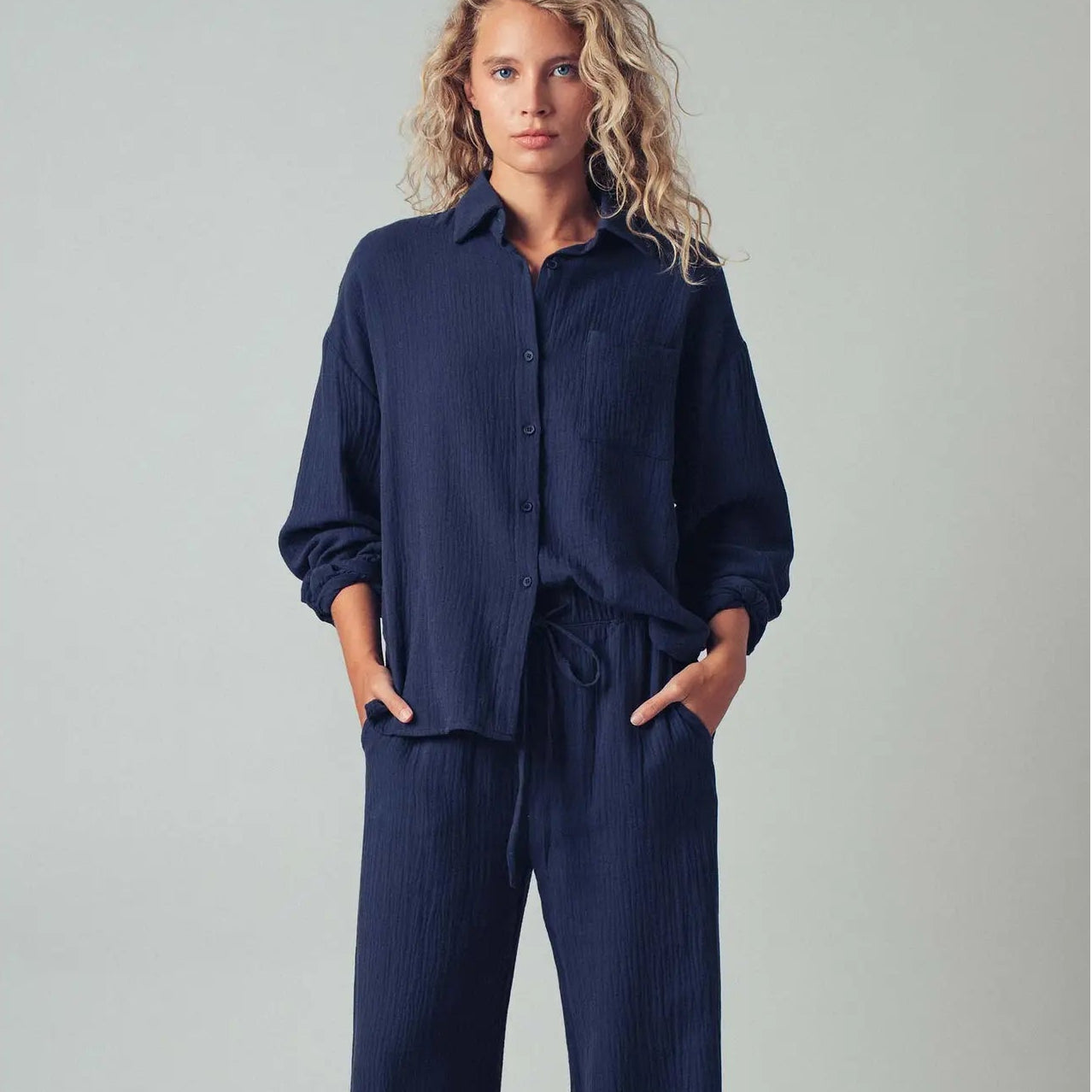 Urban Daizy | Textured Cotton Gauze Lounge Set