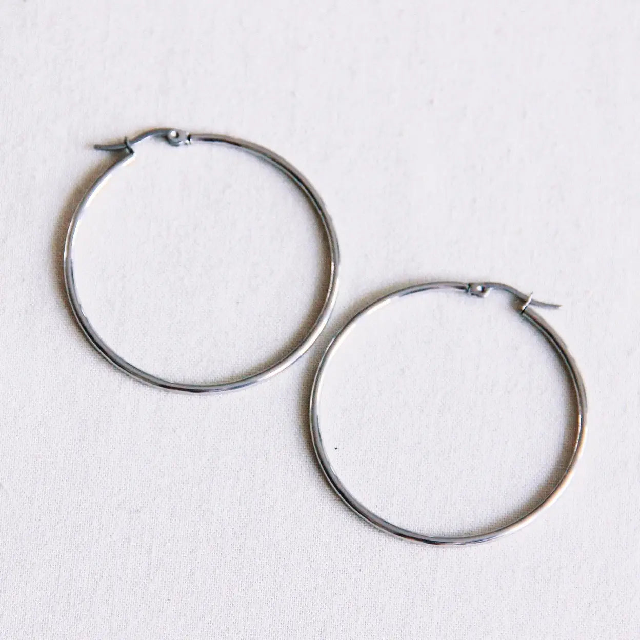 Bazou | Stainless Hoop Extra Large Silver Hoop, 50mm