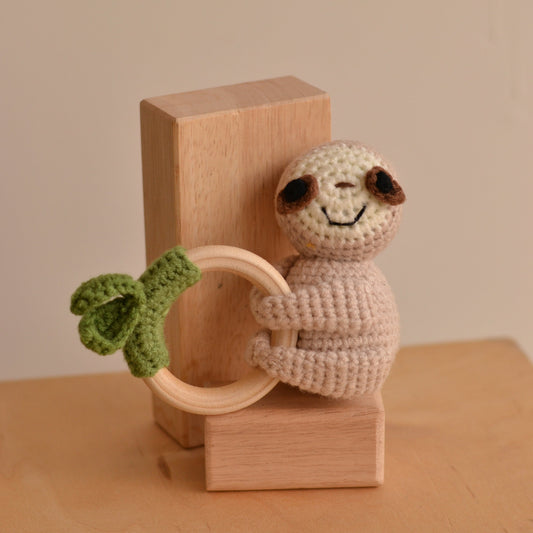 D & C Toys | Crochet Rattle Toy, Sloth
