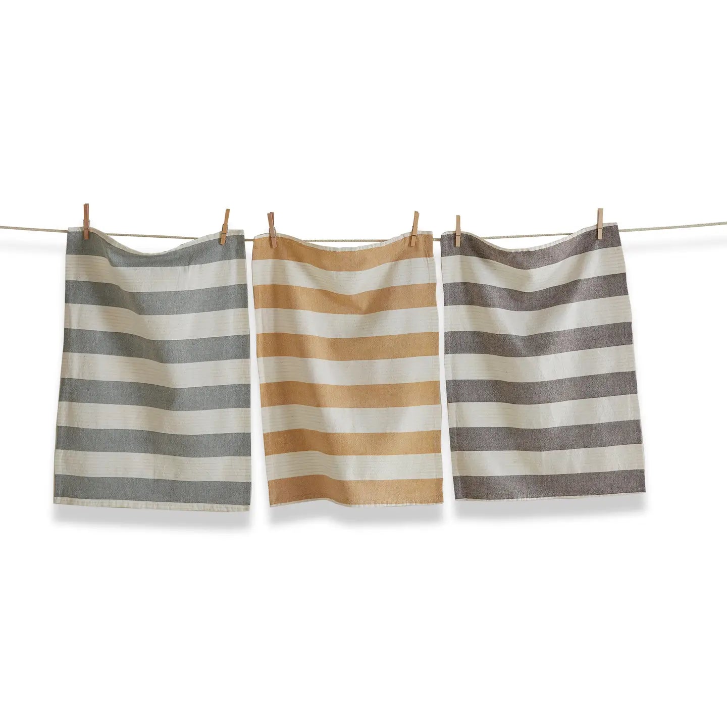 Tag | Woven Slub Weave Striped Towel, Assorted Colors