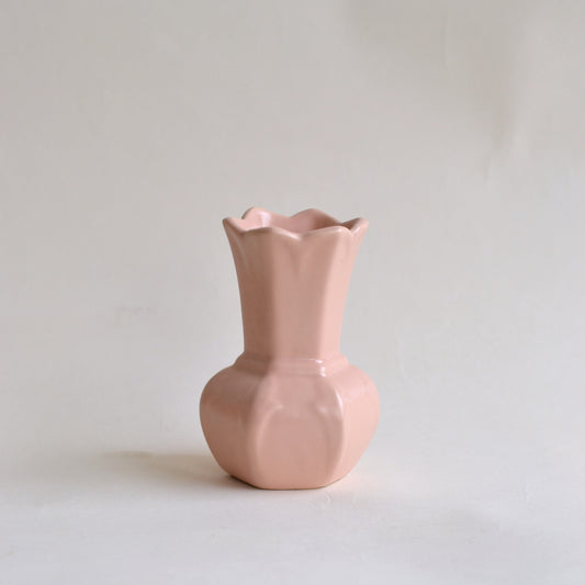 Vintage Flower Vase in Matte Pink