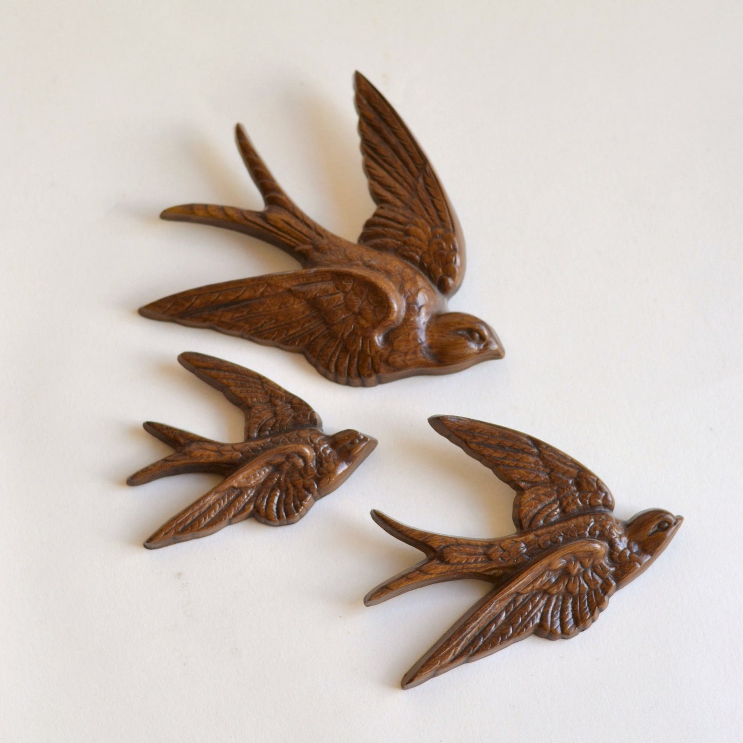 Set of Three Wall Hanging Sparrows