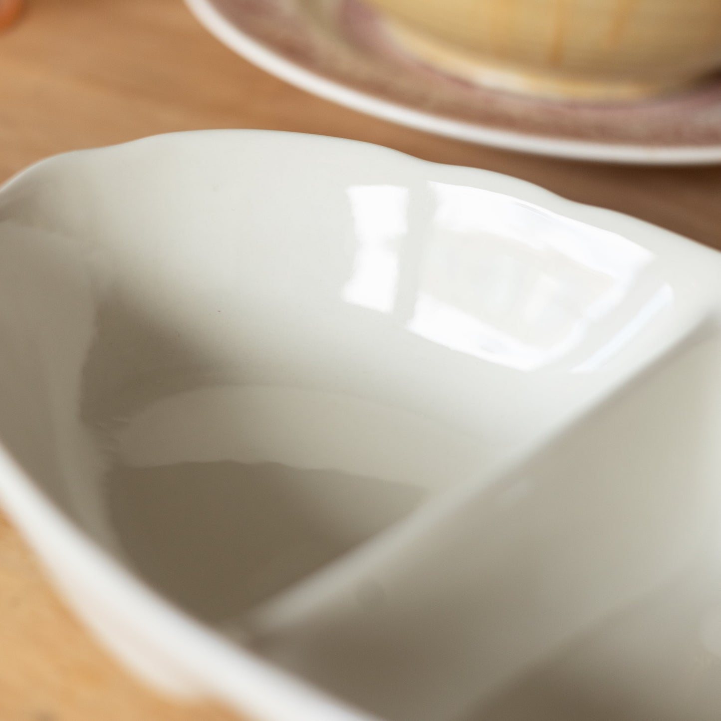 Cream Split Serving Bowl