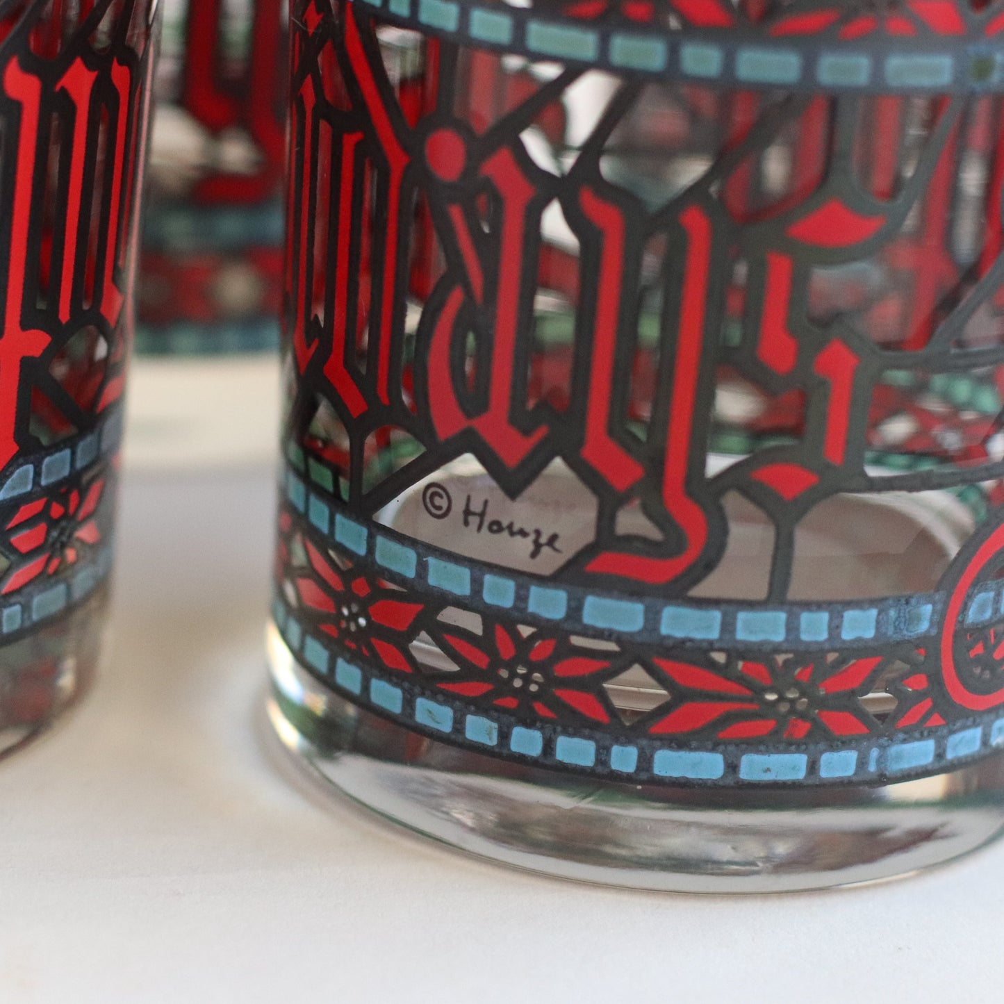 Happy Holidays Stained Glass Tumbler, Set of 6