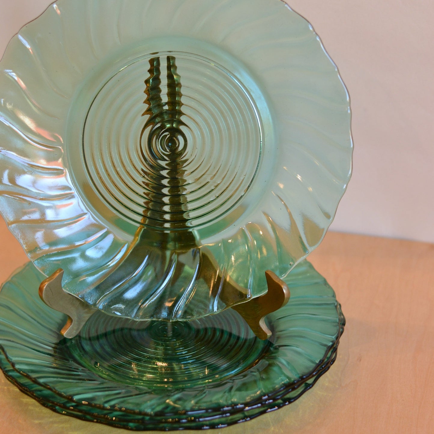 Teal Glass Dinner Plate, Set of 4