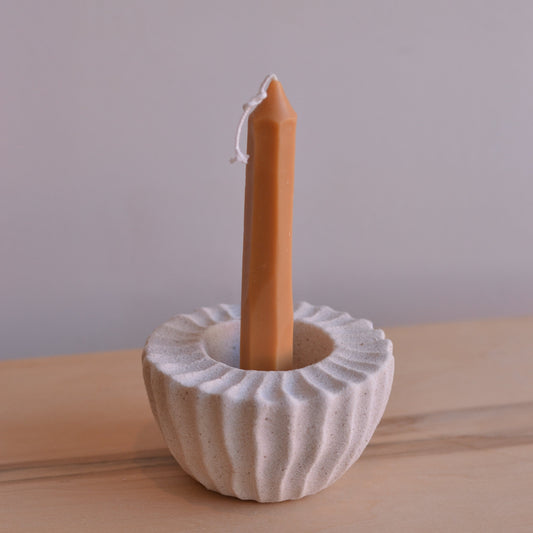 Dune Candleholder | Ridged Tea Light and Taper Candleholder