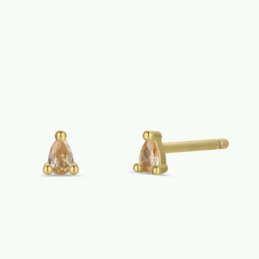 Jax Kelly | Teardrop Studs, Champagne CZ