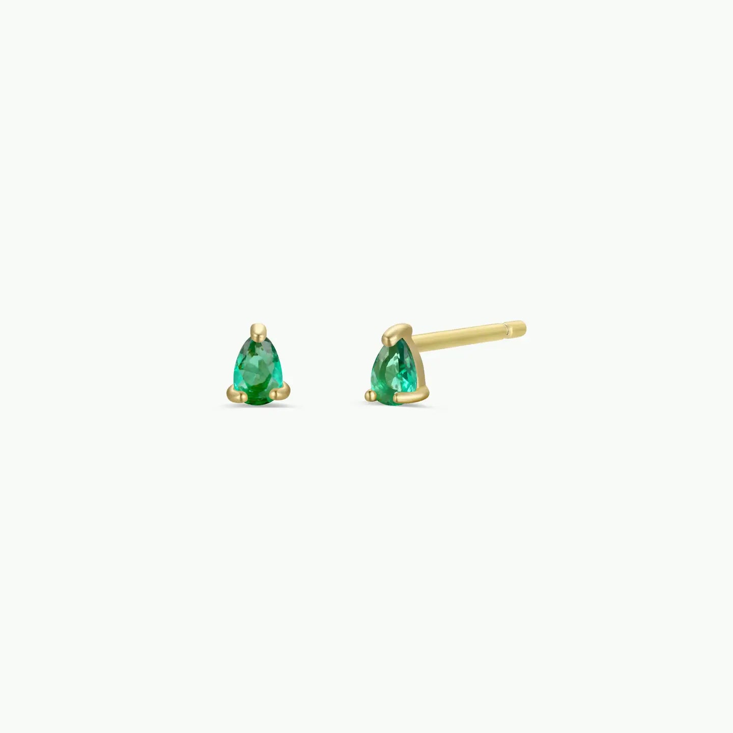 Jax Kelly | Teardrop, Emerald Cz, Gold Earrings