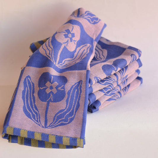 Danica Studio |  Cotton Jacquard  Dishtowel, Teppi Blue