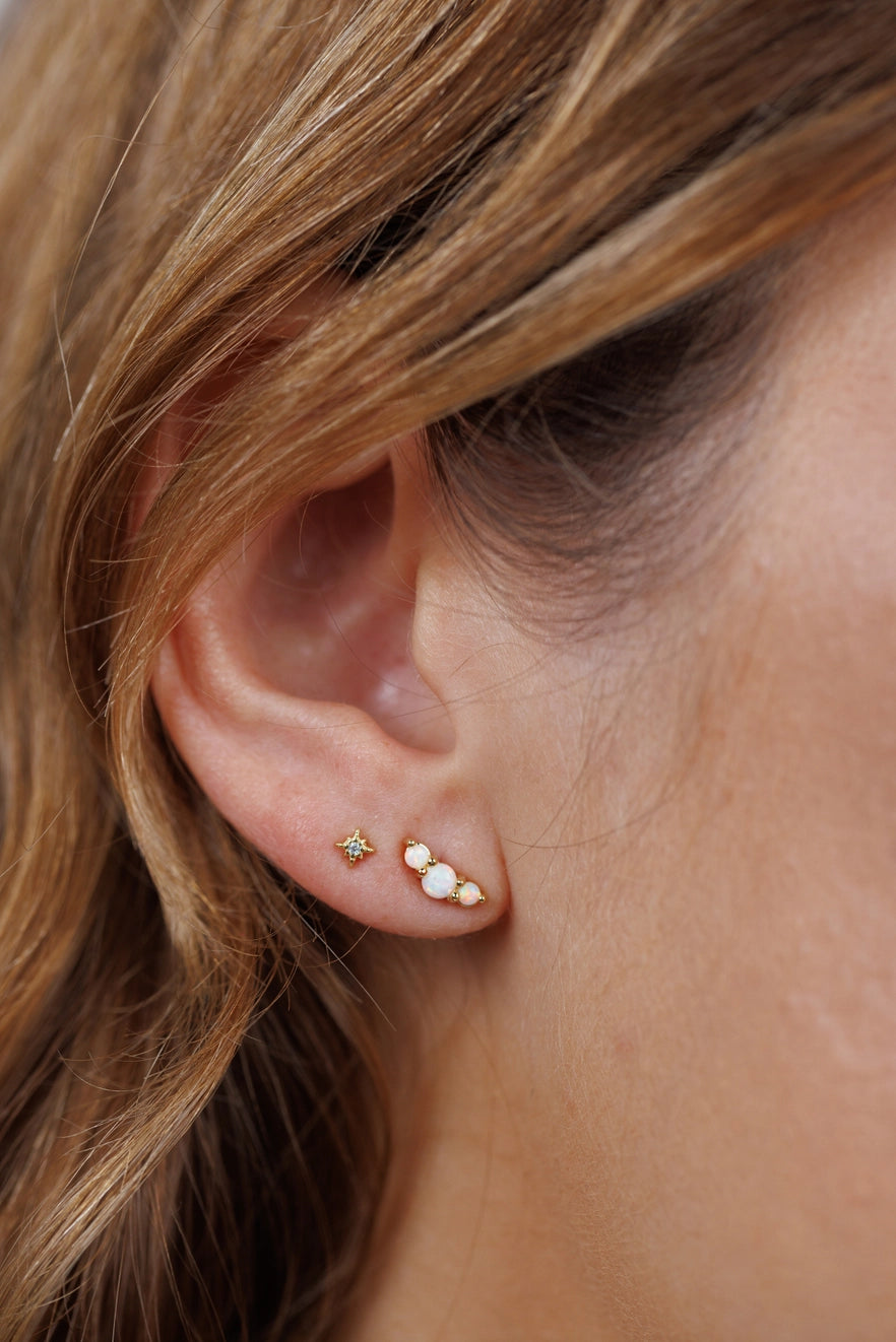 Jax Kelly - Tiny Study Star Gold Earrings