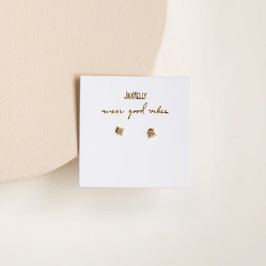 Jax Kelly - Tiny Study Star Gold Earrings