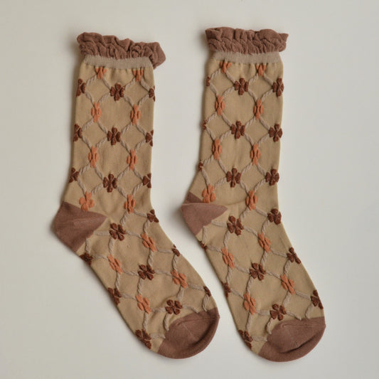 Fall Socks | Brown Trellis