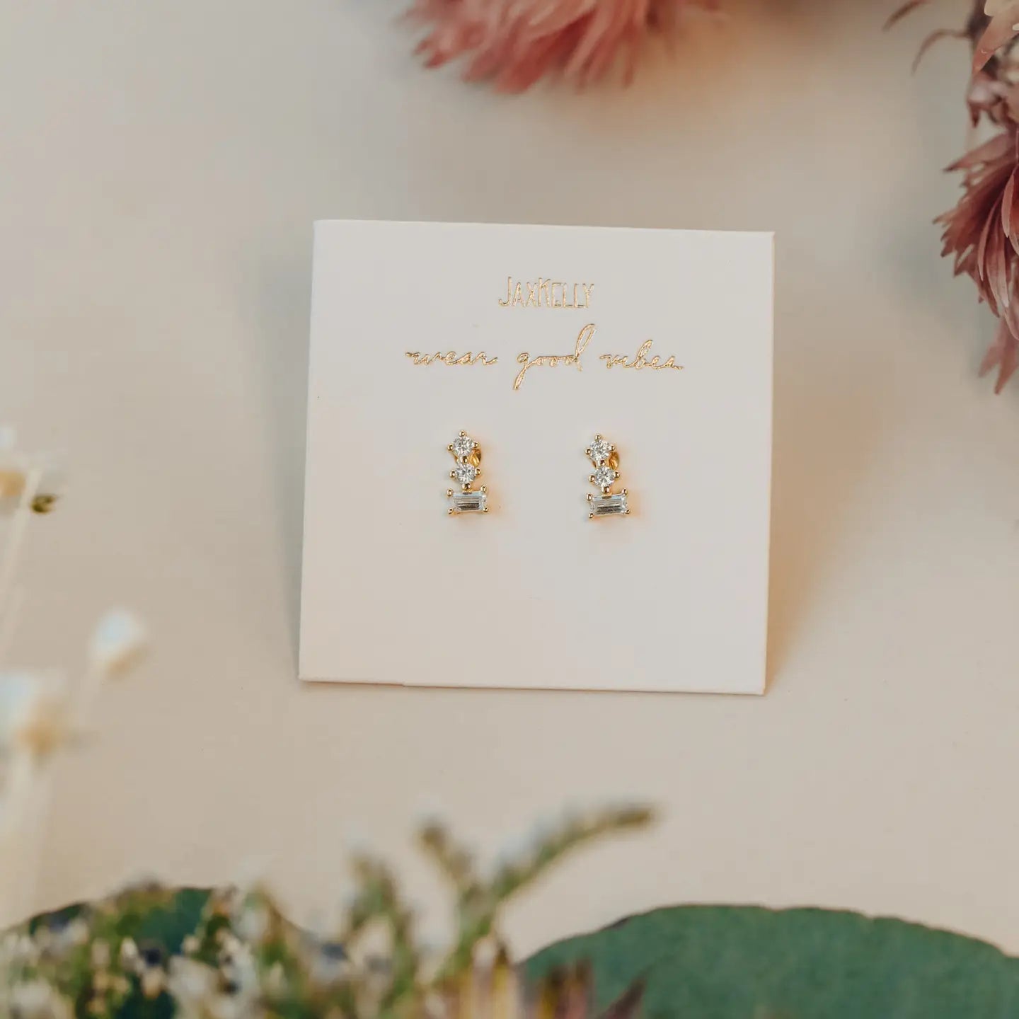 Jax Kelly | Trio Stud Stack Gold Earrings