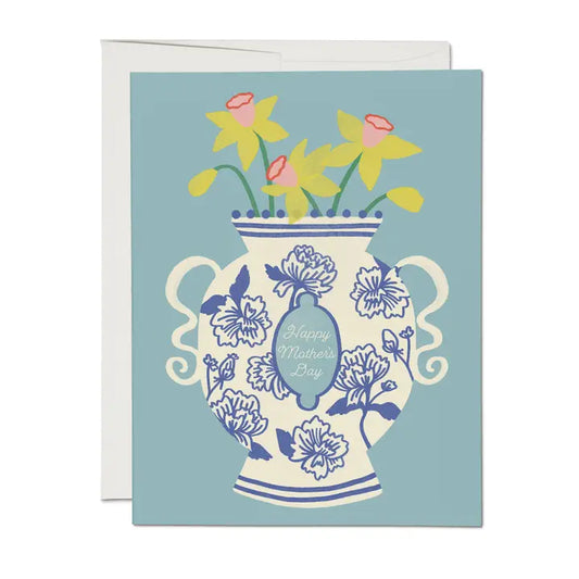 Red Cap Cards |  Chinoiseries Vase Mother's Day Card