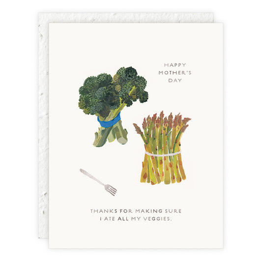 Seedlings | Eat Your Veggies, Mother's Day Card