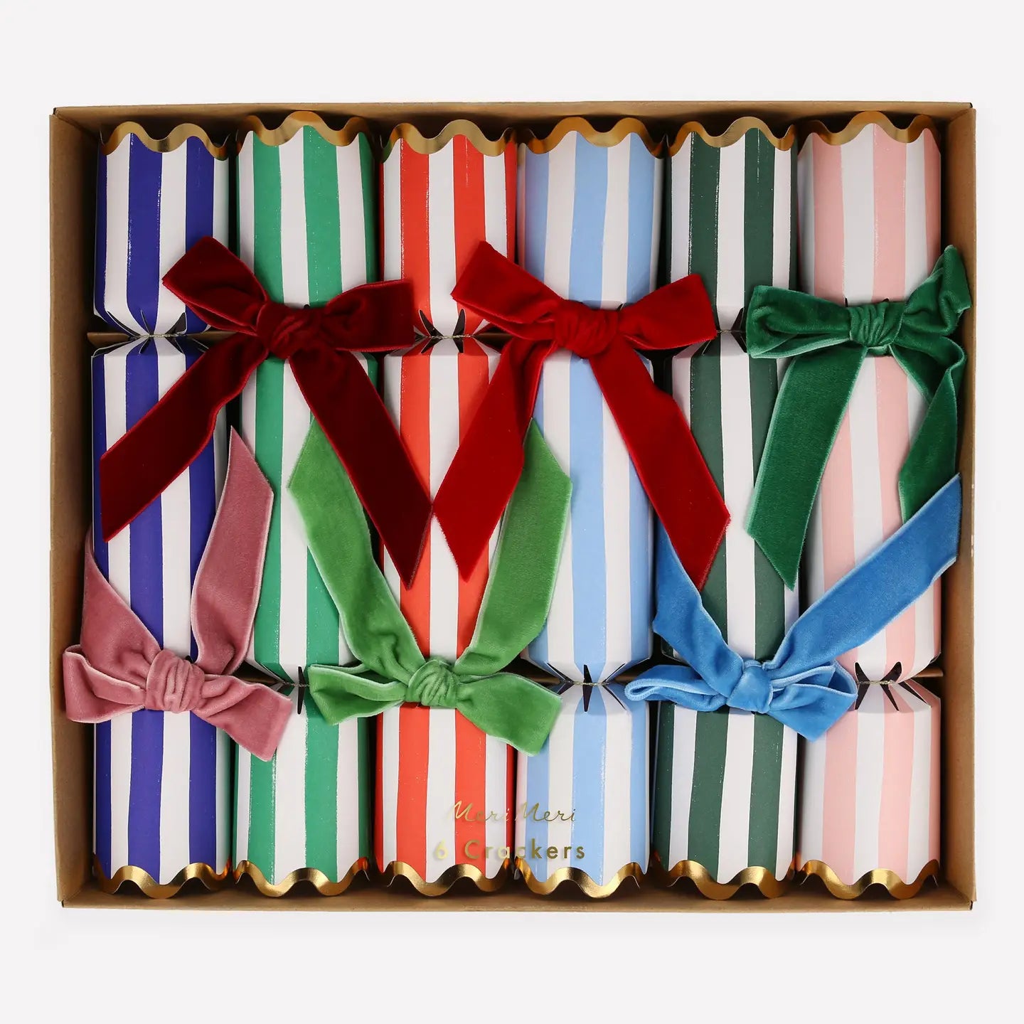 Meri Meri | Stripe Velvet Christmas Crackers
