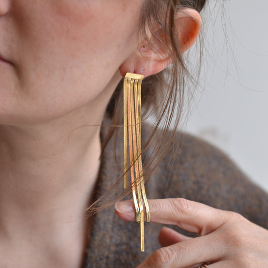 Bazou | Stainless Steel Waterfall Earrings