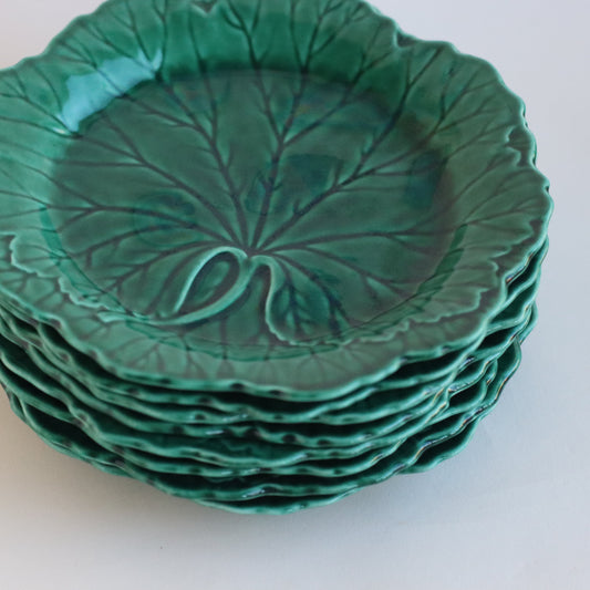 Wedgwood Green Cabbage Leaf Plates, Set of 4