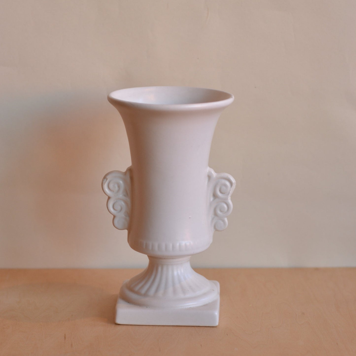 Matte White Tall Footed Vase