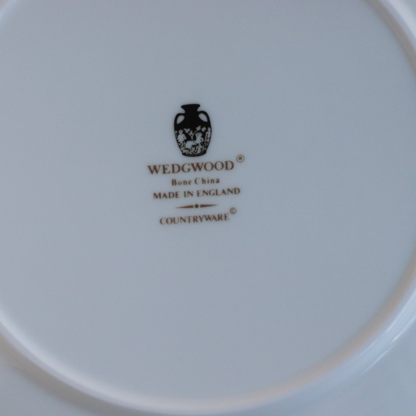 Wedgwood White Dessert Plates with Leaf Trim, Set of 4