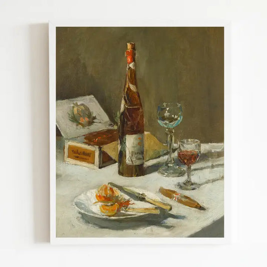 Sea to Skye | Wine & Cigars Still Life Antique Art Print