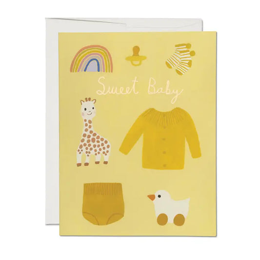 Red Cap Cards |  Yellow Baby Greeting Card