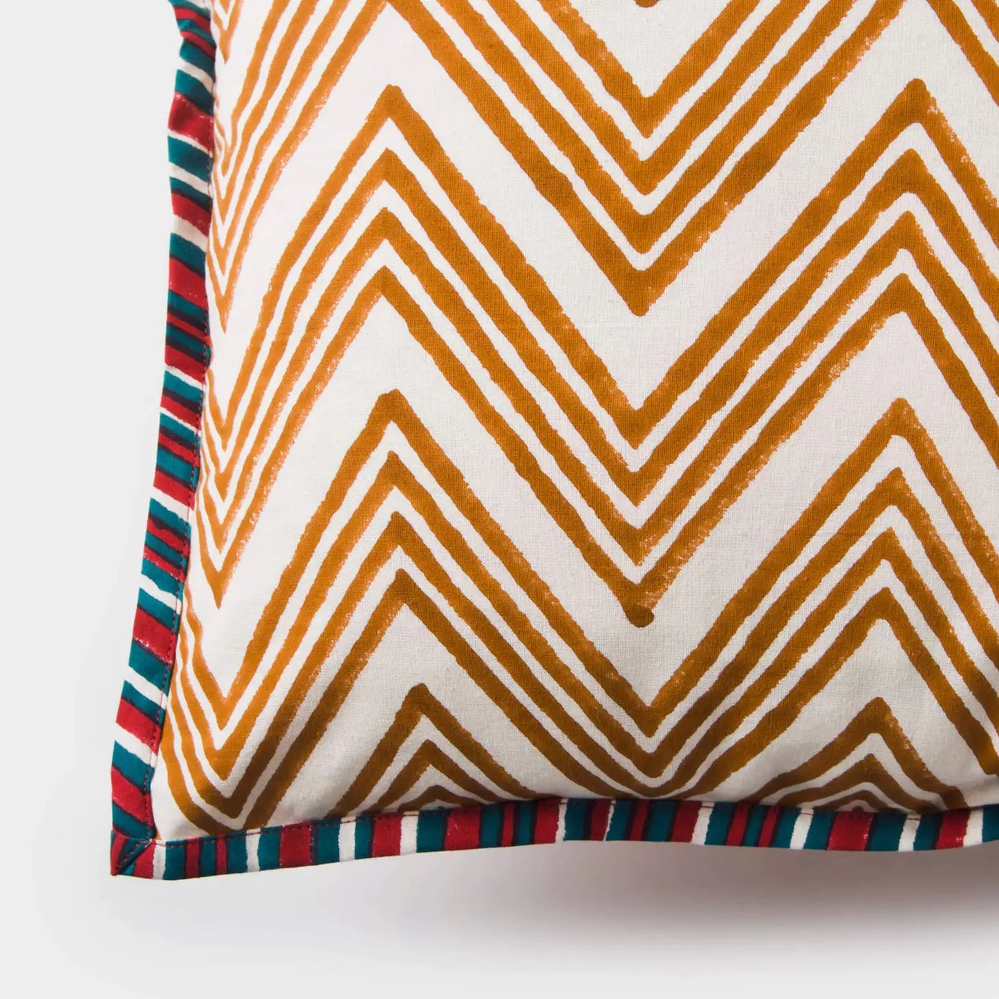 Square Zigzag Pillow with Contrast Welt