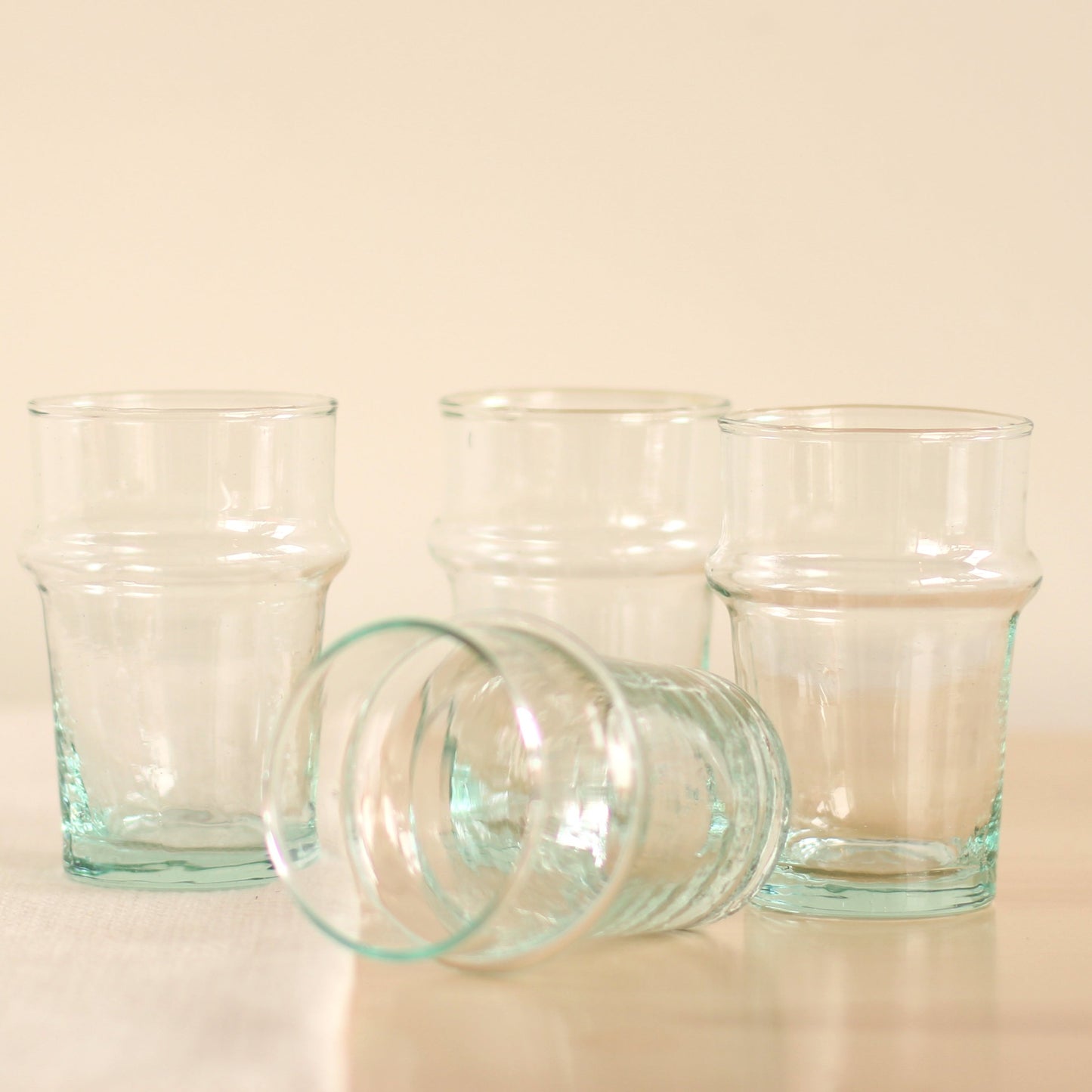 Blue-Green Juice Glasses, Set of 4