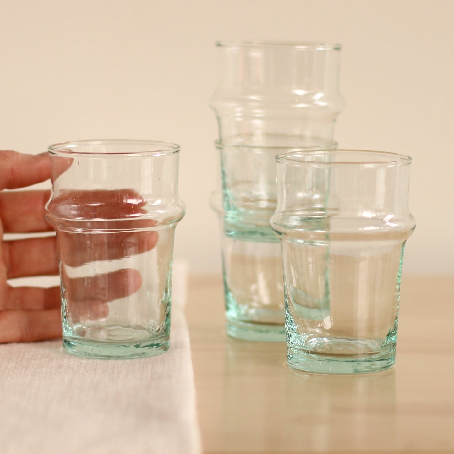 Blue-Green Juice Glasses, Set of 4