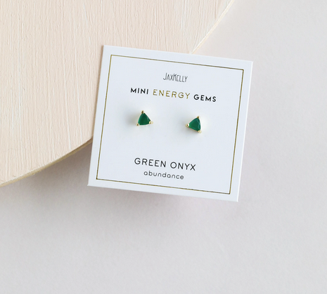 Jax Kelly | Energy Gemstone Studs, Green Onyx